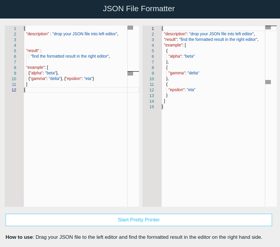 JSON online formatter tool